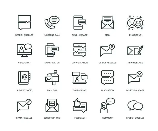 Vector illustration of Message Icons - Line Series