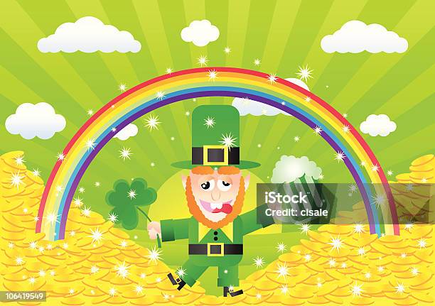 St Patricks Day Leprachaun Illustration Comic Stock Vektor Art und mehr Bilder von Betrunken - Betrunken, Bier, Bildhintergrund