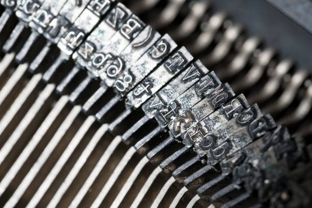 istock Close up of retro style typewriter in studio 1064196576