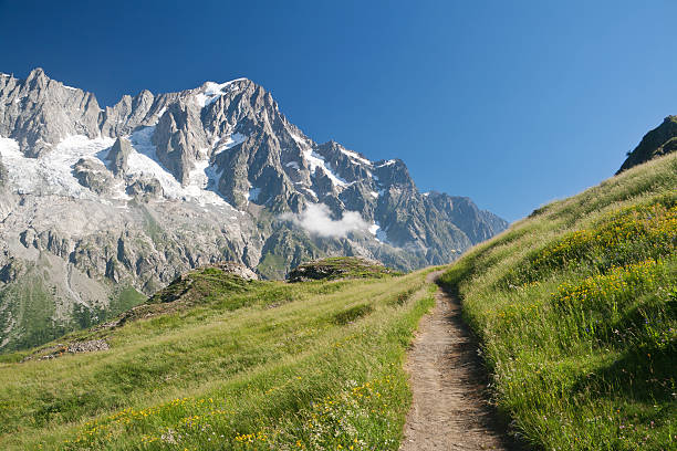alpine path stock photo