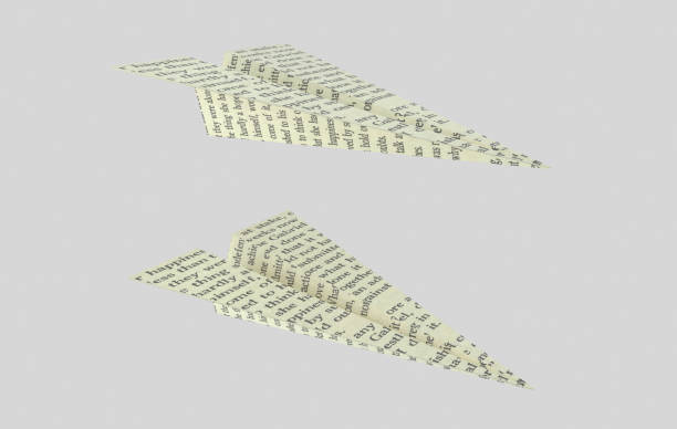 istock Paper plane printed. Words aeroplane 1064200192