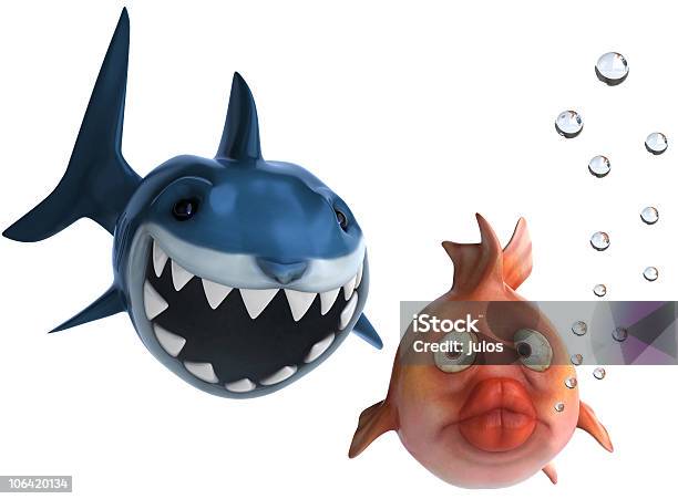 Shark And Fish Stock Photo - Download Image Now - Aggression, Animal Fin, Animal Teeth