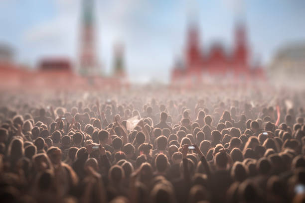 concert on Red Square in Moscow. A large collection of people