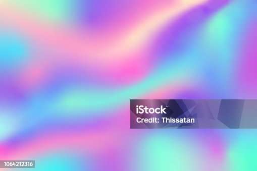 istock colorful of holographic background texture in pastel or neon color design, Gift card, fashion. vector illustration 1064212316