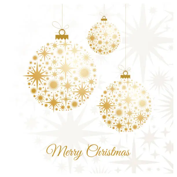 Vector illustration of Christmas Background with gold balls.