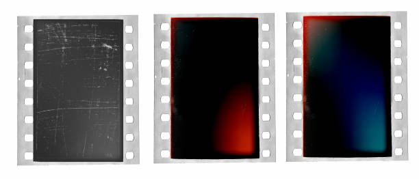 старый старинный ретро 35 мм гранж фильм кадр - film reel photography dirty film industry stock illustrations