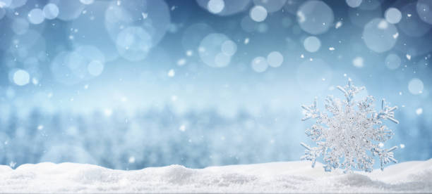 Winter background with copy space Winter background, ice crystal snowflake in the snow with copy space blizzard photos stock pictures, royalty-free photos & images