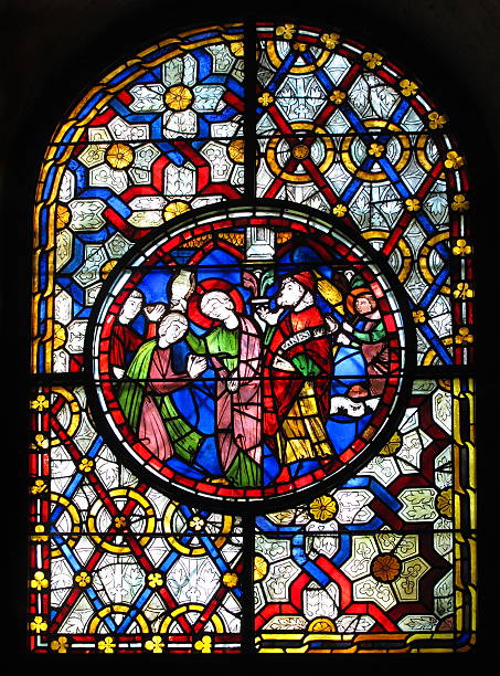 Stained Glass Window Canterbury Cathedral Medieval 13th century stained glass window at Canterbury Cathedral, England canterbury england photos stock pictures, royalty-free photos & images