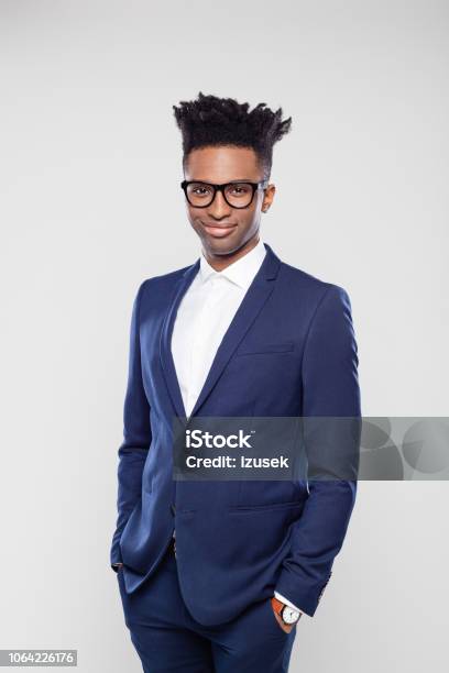 Handsome African Businessman In Studio Stock Photo - Download Image Now - Adult, Adults Only, African Ethnicity