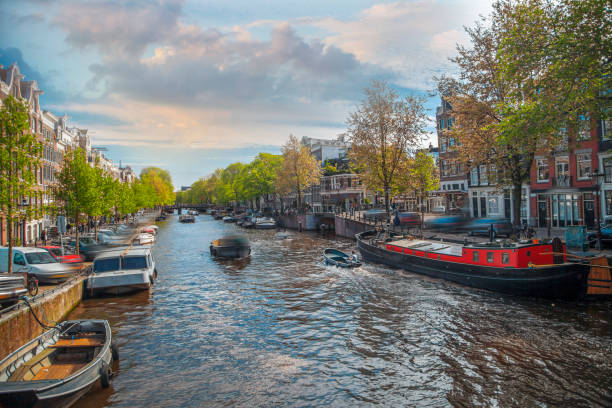 istock Traditional old buildings in Amsterdam 1064229492