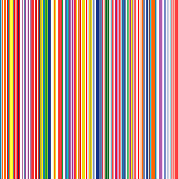 illustrazioni stock, clip art, cartoni animati e icone di tendenza di strisce di colore arcobaleno. sfondo vettoriale senza soluzione di continuità - rainbow striped abstract in a row