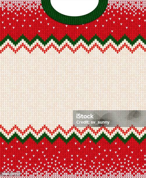 Buon Natale Buon Anno Biglietto Dauguri Cornice Ornamenti Scandinavi - Immagini vettoriali stock e altre immagini di Maglione brutto