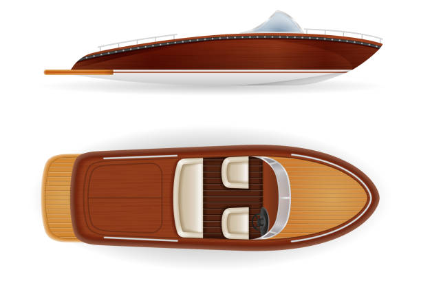 istock motor boat vintage old retro made of wooden vector illustration 1064238564