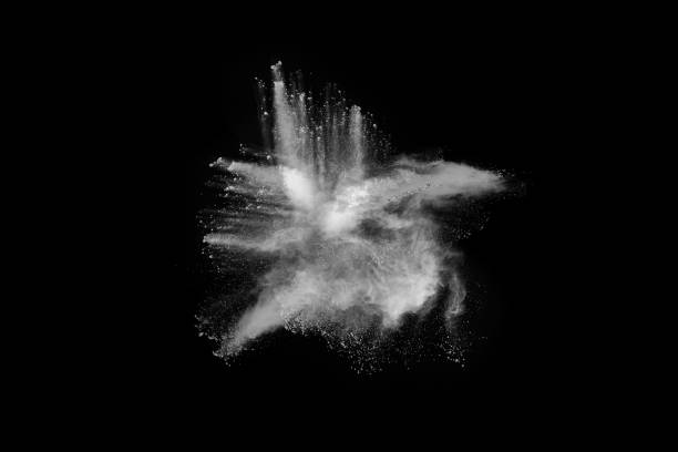 istock White powder explosion on white background. Colored cloud. Colorful dust explode. Paint Holi. 1064242652