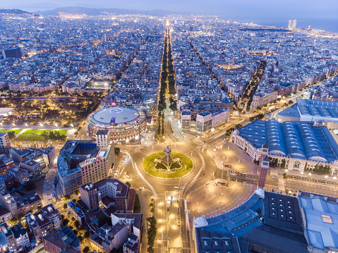 Aerial view from Barcelona, Plaza España