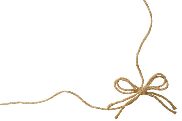 Natural Jute Twine Or Burlap String With Hemp Rope Bow Border Isolated On  White Background Stock Photo - Download Image Now - iStock