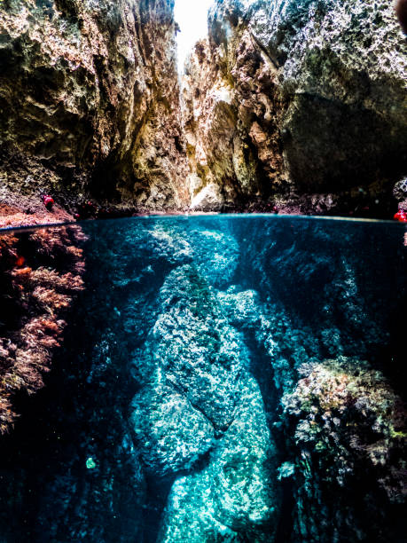 Underwater texture of rocks in Cala Varques - Mallorca - Spain
