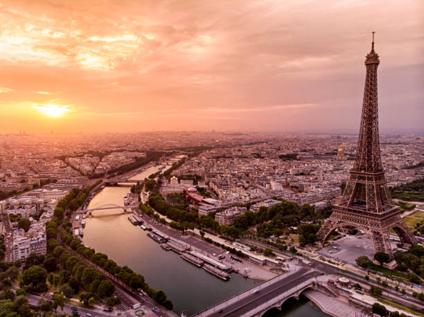 istock Eiffel Tower in Paris at the sunrise 1064251144