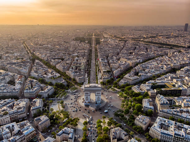 istock Arc de Triomphe in Paris at sunrise 1064252292
