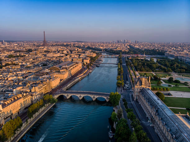 istock Aerial view of Seine River in Paris 1064255162