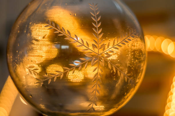 istock Christmas yellow glass balls 1064255358
