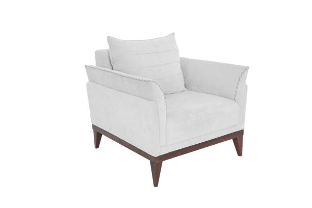 istock Three seats cozy color fabric sofa isolated on white background 1064258362