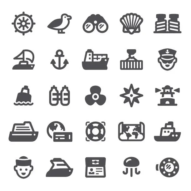 Vector illustration of Nautical Icons