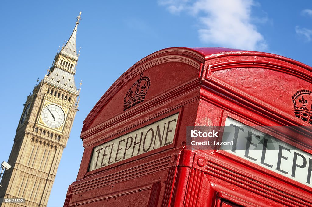 Caixa de telefone vermelho e Big Ben - Royalty-free Arquitetura Foto de stock