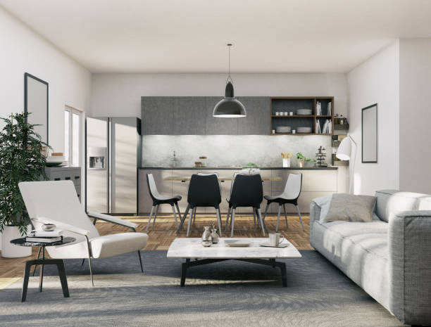 istock Apartment - Kitchen and Living area 1064268328