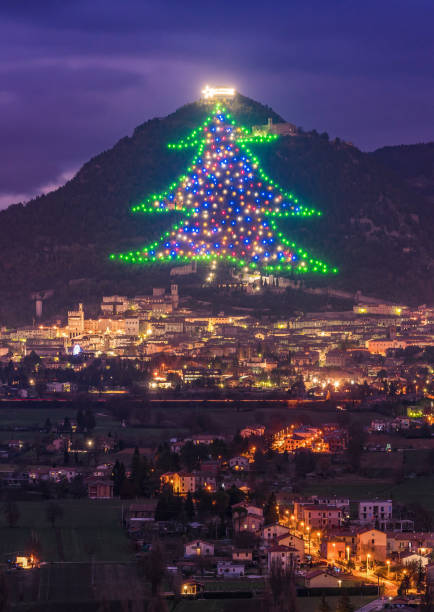 istock The biggest Christmas tree in the world - Gubbio (Italy) 1064273556