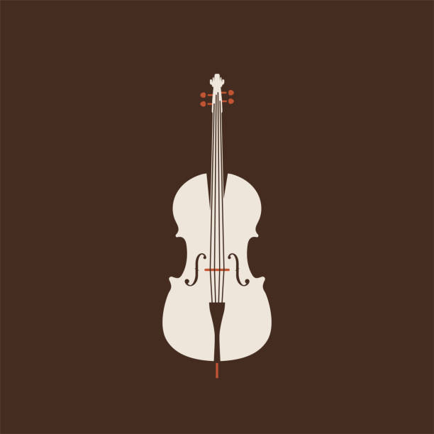 ilustrações, clipart, desenhos animados e ícones de ícone do violoncelo clássico. isolado string vetor doente. - cello