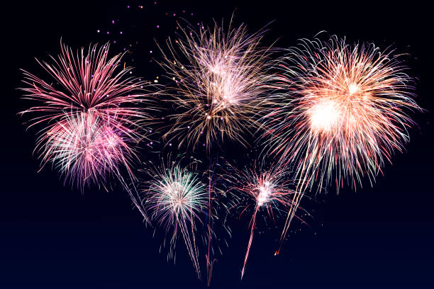 istock Abstract background. Fireworks circle blur. Colorful in celebration. Background festive New Year 1064274150