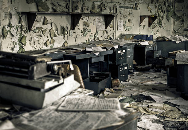 Destroyed Office stock photo