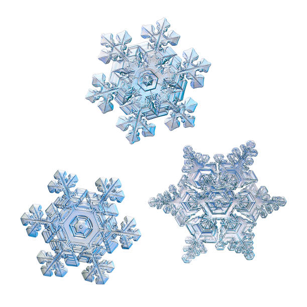 istock Three snowflakes isolated on white background 1064277260