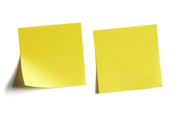 黄色粘着性注意 - 伝言メモ ストックフォトと画像