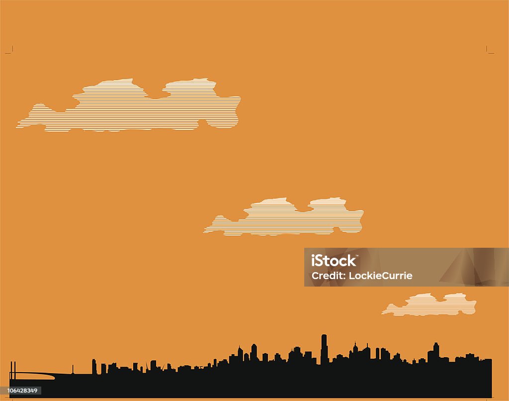 skyline von Melbourne - Lizenzfrei Australien Vektorgrafik