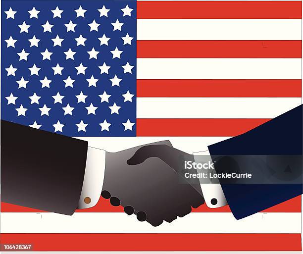 Hände Schütteln Stock Vektor Art und mehr Bilder von Geschäftsleben - Geschäftsleben, Regierung, Amerikanische Flagge