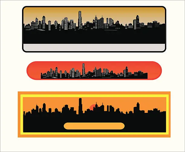 Vector illustration of City skyline banners