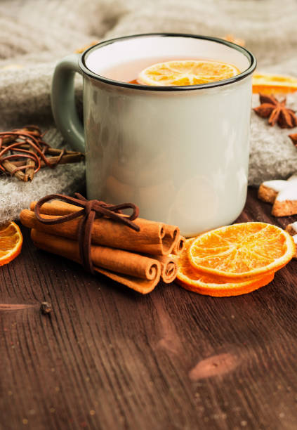 istock Winter and New Year theme. Christmas tea with spices 1064284794