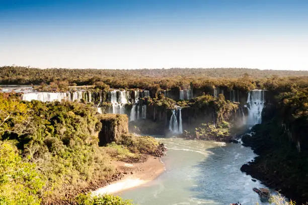 Photo of The World of Raging Water. Iguazu Falls in South America, on the border of two countries: Brazil and Argentina.