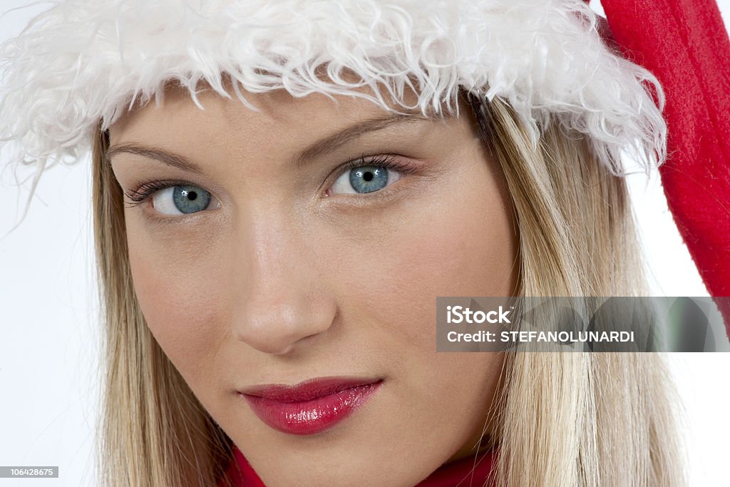 Hermosa Chica de Santa Claus - Foto de stock de 16-17 años libre de derechos
