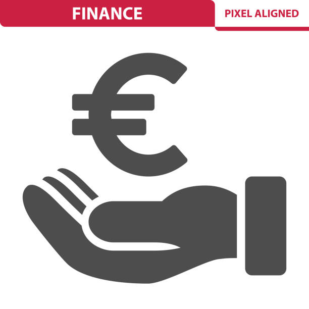 Finance Icon Professional, pixel perfect icon, EPS 10 format. european currency stock illustrations