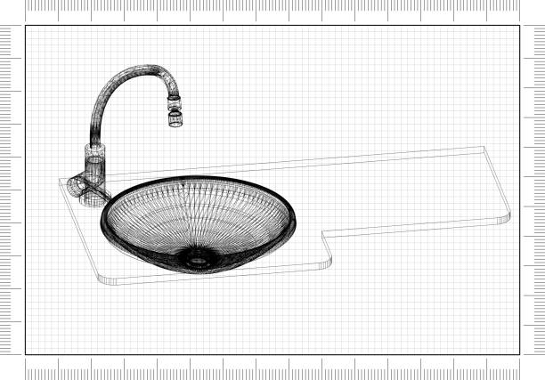 istock sink and faucet Architect Blueprint 1064298288