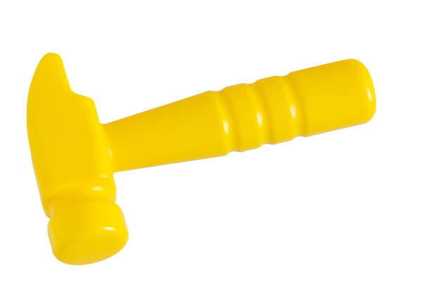 istock Image of plastic toy hammer isolated on white background. 1064300978