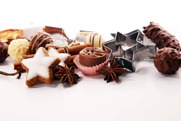istock Baking christmas cookies. chocolate, cinnamon stars and spices. 1064301548