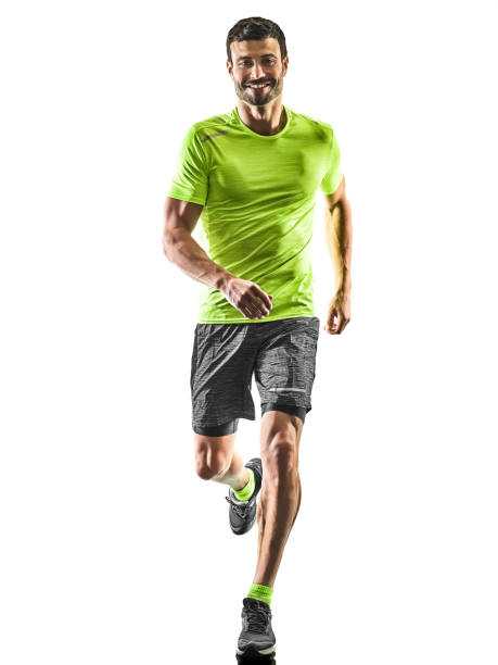 istock man runner running jogger jogging isolated silhouette white back 1064303818