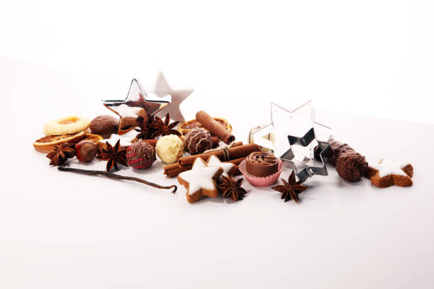 istock Baking christmas cookies. chocolate, cinnamon stars and spices. 1064304036