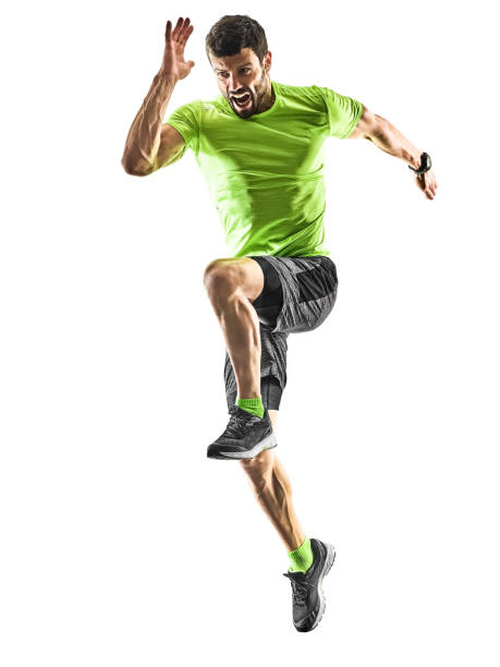 istock man runner running jogger jogging isolated silhouette white back 1064304272