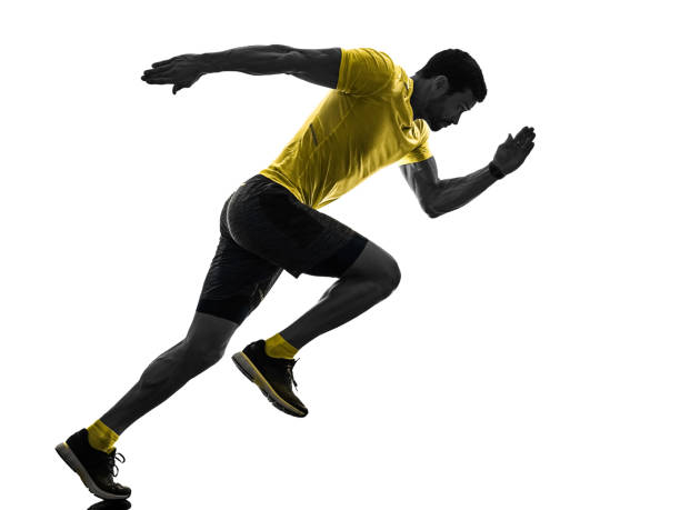 istock man runner running jogger jogging isolated silhouette white back 1064304718