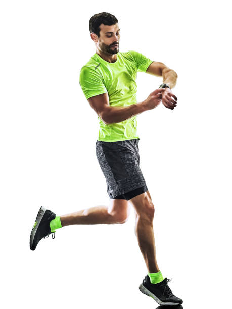 istock man runner running jogger jogging time isolated silhouette white 1064304764